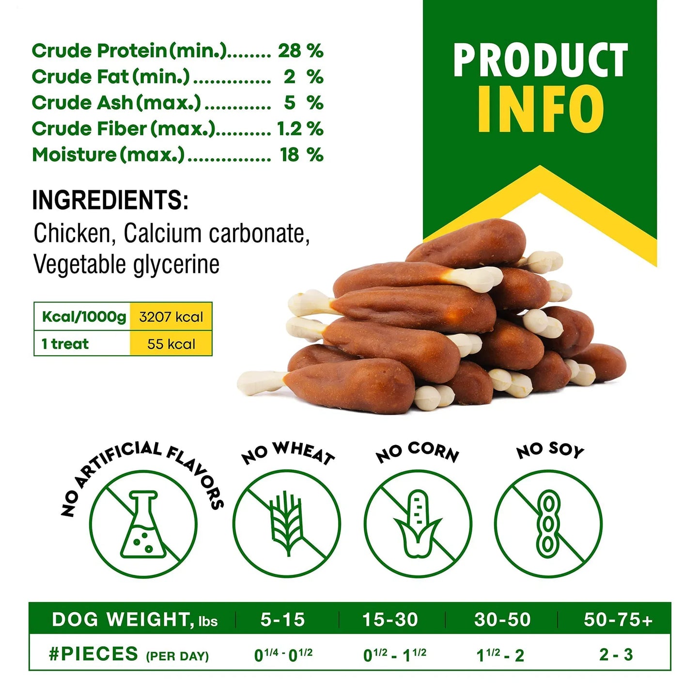 Dog Calcium Chicken Rawhide-Free Chews